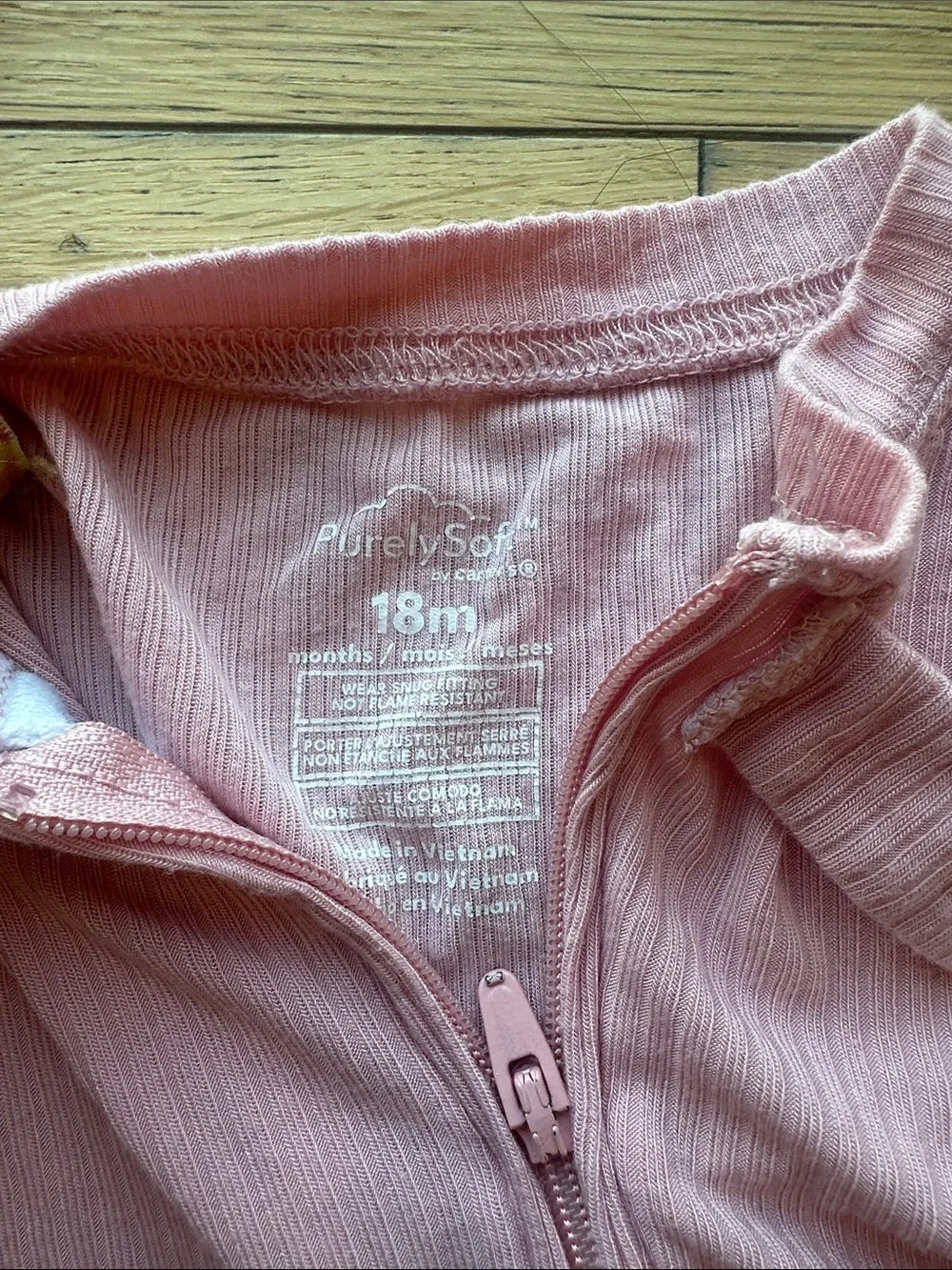 Carter's Purely Soft  Light Pink Ribbed Footed One-Piece Pajama